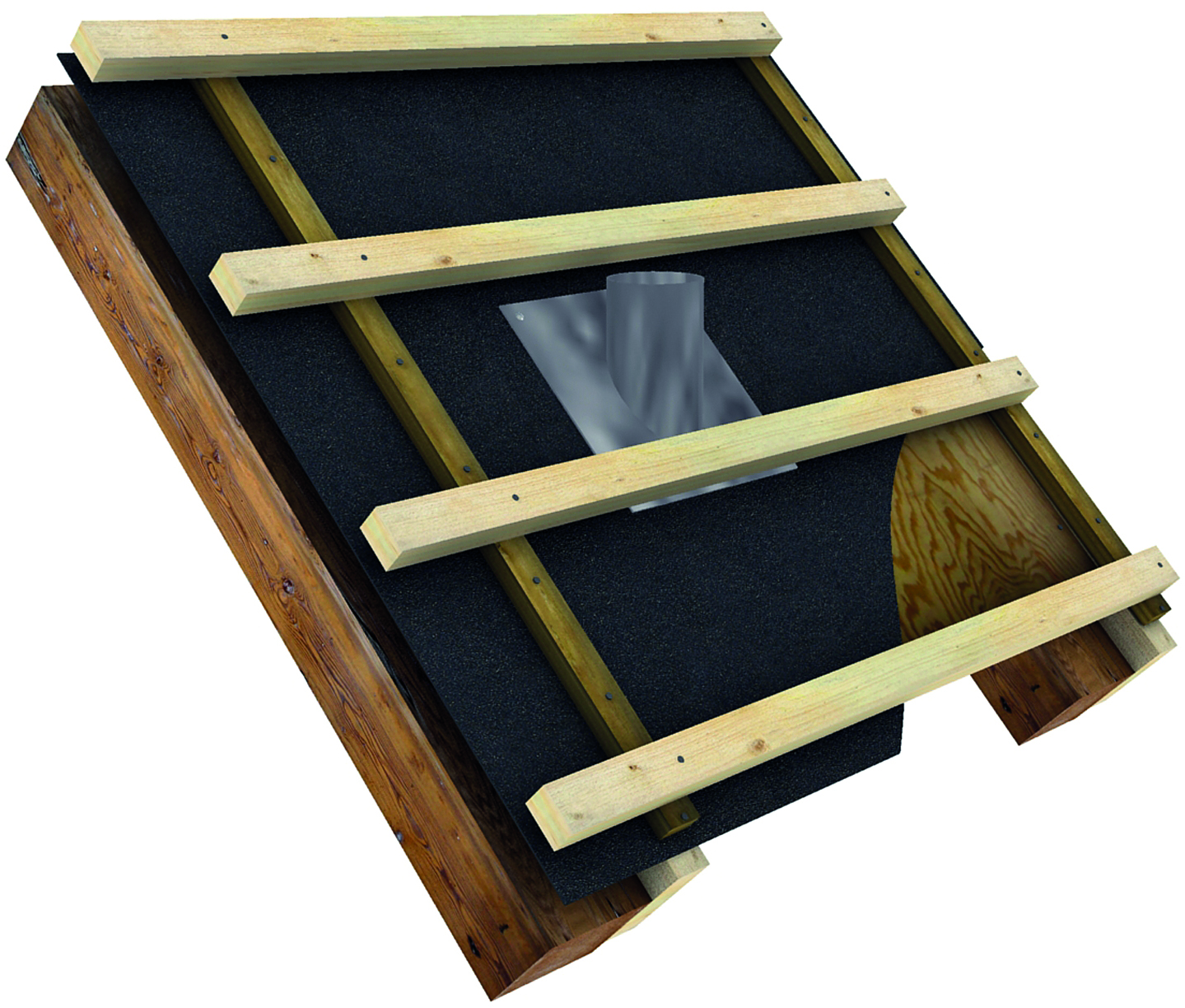 Montering af rørkrave på undertaget 