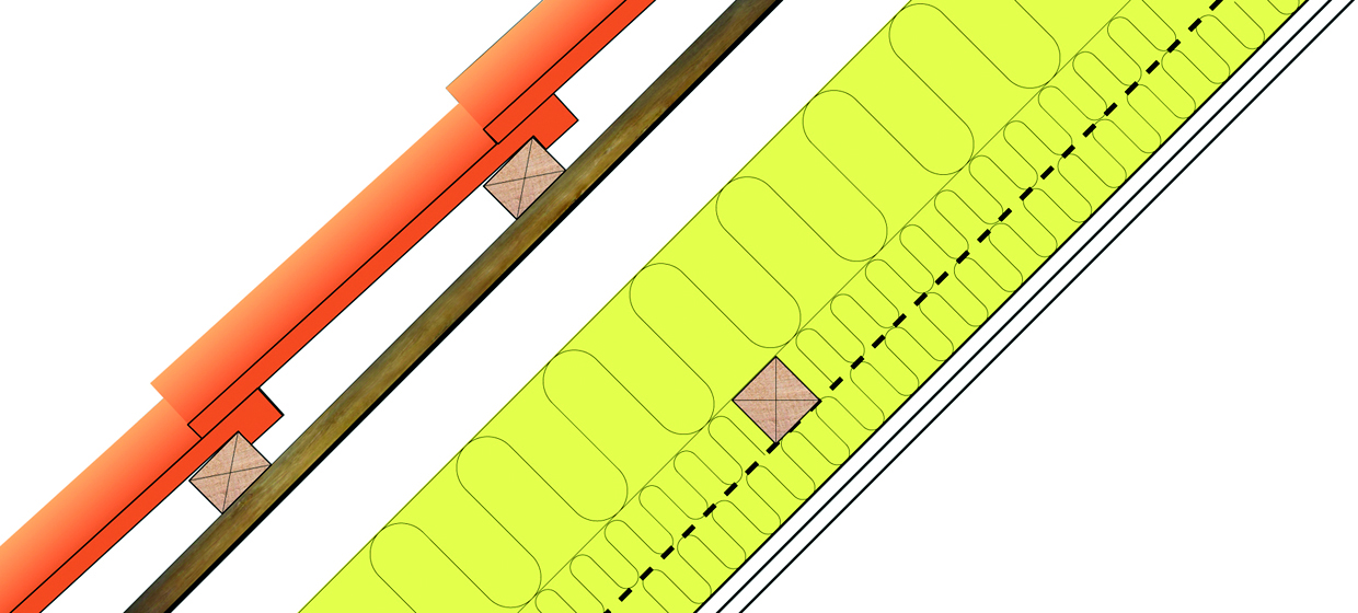 Dampspærren placeres maksimalt 1/3 inde i isoleringslaget regnet fra den varme side.