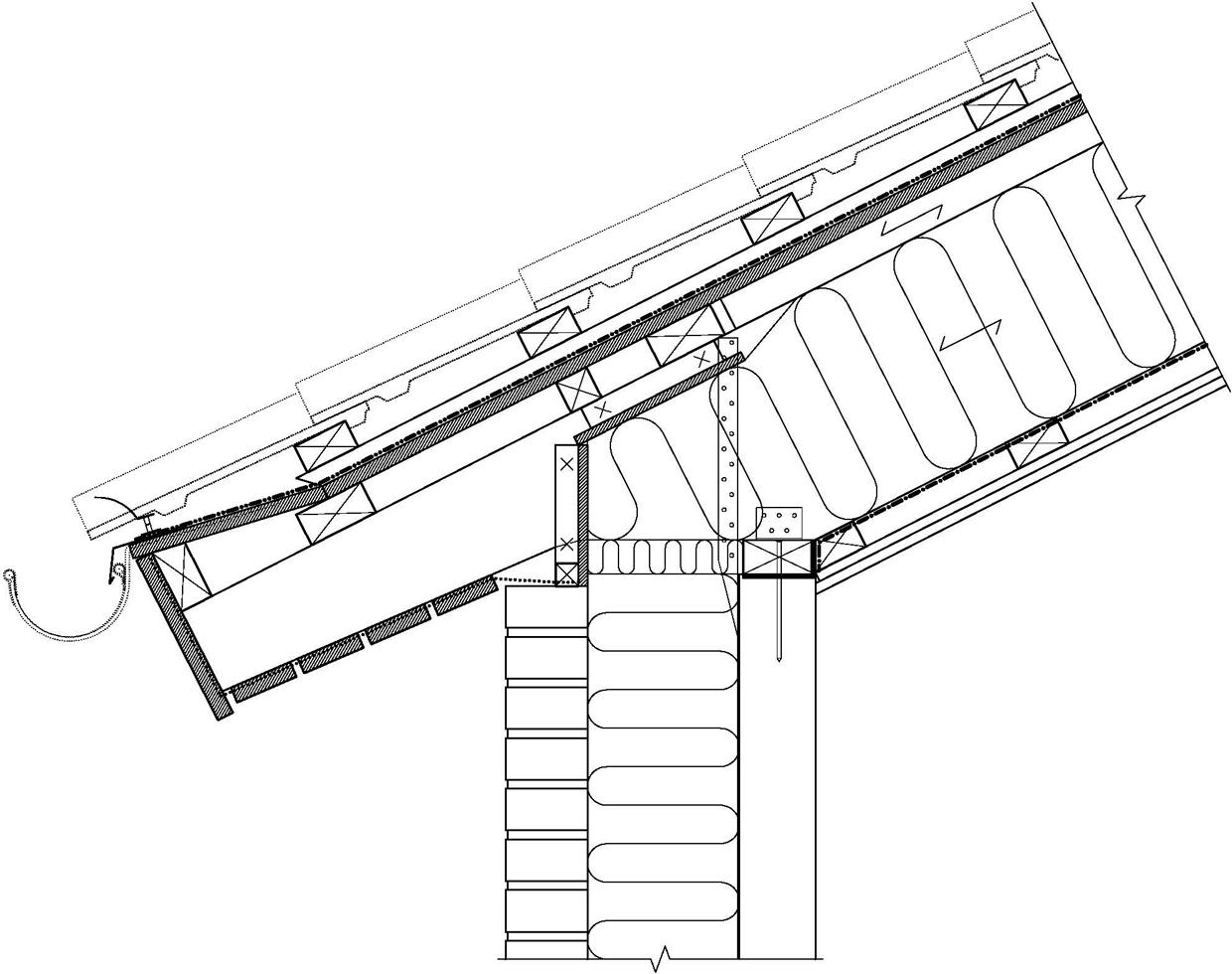 Tagdetalje ved tagfod. K