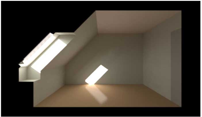 Skråt ovenlysvindue. Mere lysstyrke