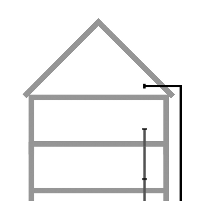 Mulige nye føringsveje i den eksisterende del af bygningen kan da være trapperum eller evt. nedlagte affaldsskakte.